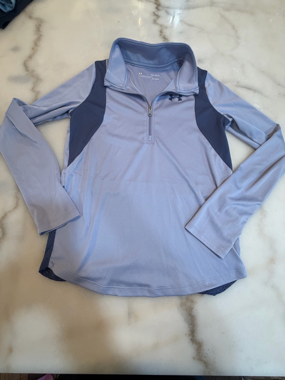 Under Armour Light Blue and Navy Long-Sleeve Quarter-Zip Shirt